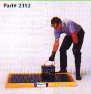 Designed for use as a storage pad for batteries and other hazardous packages.
